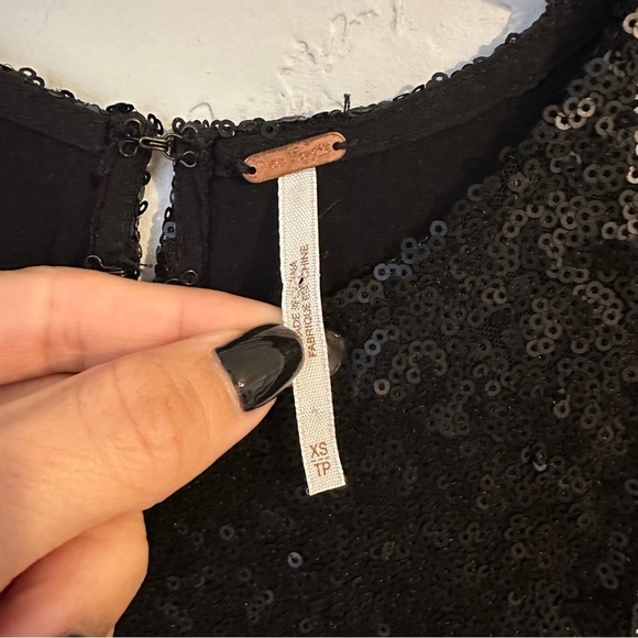 Free People Shining In Sequin Mini in Black Size XS - Picture 3 of 6
